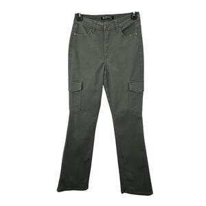 BlueSpice Cargo Jeans Pants 1 Juniors Olive Green 25" Waist Boot Cut